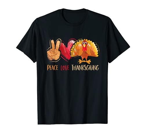 Turquía Camisa Mujer Peace Love Acción de Gracias KidsTurquía Camiseta