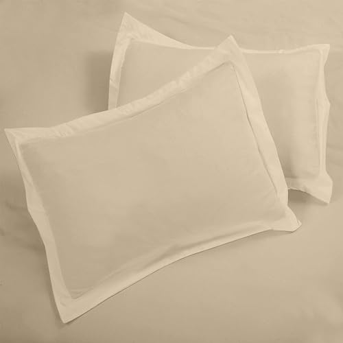 Image of ROYALE LINENS Sand Duvet Cover Queen Size - 3 Piece Bedding Comforter Covers - Zipper Closure - 1 Queen Duvet Cover 90x90 inches and 2 Pillow Shams - No Comforter Included