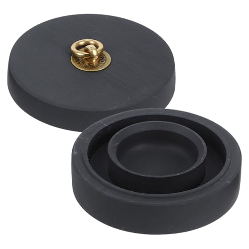 SEWACC 書道用?台 寸火?デザイン 蓋付き伝統インク石 墨研ぎ用滑らか表面 初心者と熟練者向け文化的な書道用品