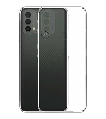 Image of Soft Flexible Silicone Back Cover Compatible with (Motorola Moto E40, Transparent Case)