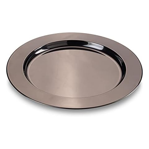 Echtwerk 2-teiliges Platzteller/ Servierteller Set "Shiny", Unterteller aus hochwertigm Edelstahl Cover