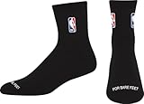 For Bare Feet NBA CLASSIC LOGOMAN Quarter Sock, Black, Size Large - Image 1
