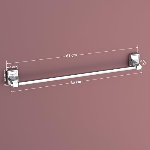Image of Plantex (Primax) 304 Grade Stainless Steel 24 inch Towel Hanger /Holder for Bathroom /Single Towel Rod /Towel Bar /Towel Stand /Bathroom Accessories Pack of 1, Darcy (Chrome)