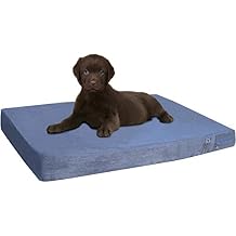 Dogbed4less Orthopedic Gel Memory Foam Pet Dog Bed, Waterproof Liner with External Microsuede Cover and Bonus Antislip Cover Microsuede Gray, 35"X20"X4" Inches