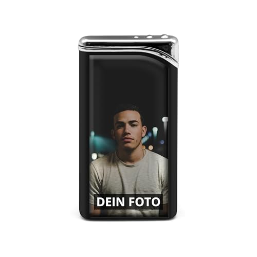 PhotoFancy® - Personalisiertes Metall Feuerzeug mit eigenem Foto - Feuerzeug mit Foto Bedrucken - Gasfeuerzeug als Fotogeschenk gestalten -...