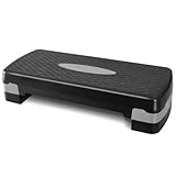 ASAB Stepper aerobico regolabile a 2 livelli (10/15 cm – 15,2 cm) per esercizi a casa, palestra, allenamento fitness