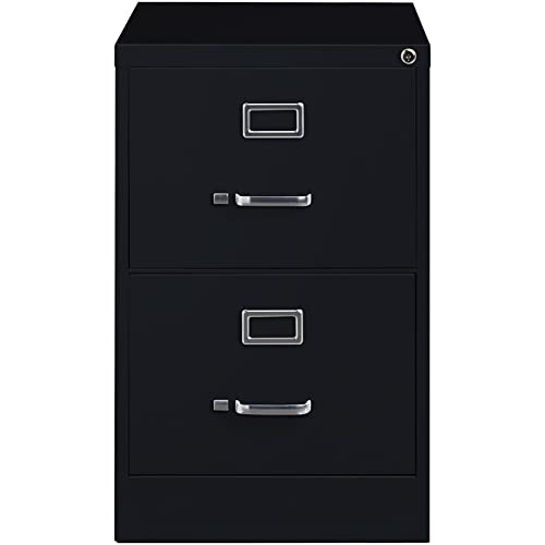 Pemberly Row 25" Deep 2 Drawer Legal Size File Cabinet In Black #TOP1