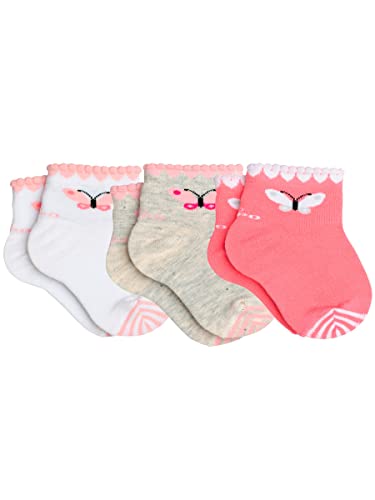 KIT 3 Pares, Meia, Lupo, bebê-meninas,Branca/Pink/Mescla Areia, 16 a 19, 5