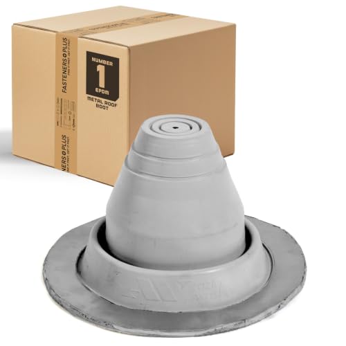 Image of Fasteners Plus #1 Round EPDM Metal Roof Pipe Flashing Boot (Fits 1 /4 inch - 2-1 /2 inch Pipe OD), White
