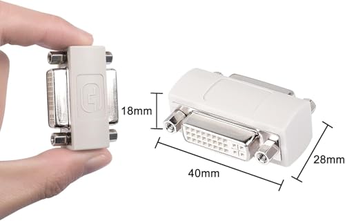 Image of ETZIN DVI Adapter Female to Female, DVi-I to DV-I Coupler to Extend Monitor Cable Compatible with PC Desktop Computer Monitor Projector EPL-1393CC