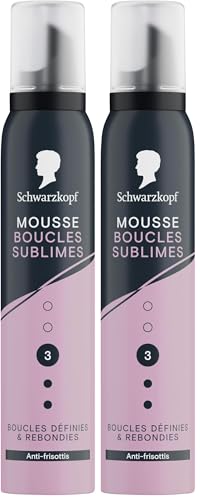 SCHWARZKOPF, Mousse Boucles Sublimes, Boucles définies et rebondies, Anti-frisottis, Formule végane, Sans silicone, 93% d'ingrédients d'origine naturelle,...