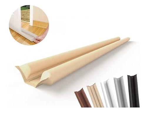 Protetor Veda Porta Impermeável Couro Sintético Rolinho Bege Contra Inseto 70cm 80cm 90cm (70CM)