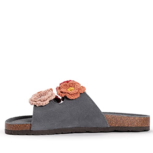 Muk Luks Flora Terra Turf Womens Sandal 7 Bm Us Dark Grey #TOP24