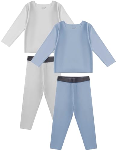 RRP Toddler Soft Lyocell Pajamas Infant Solid Snug Fit Long Sleeve Sleepwear Baby Boys Girls PJs 4-Piece Set 12M-5T
