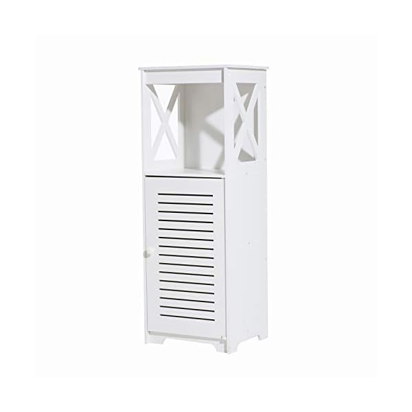 Screw Fix-Waterproof Bathroom Storage Accessories Floor Standing Cabinet Bathroom White Robust Bathroom Furniture Bathroom Toilet Silm Shelf Bathroom Organizer Tall Cupboard-H31.5xL11.8xD9.4inch - Image 5