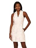 Adrianna Papell Women's Floral Jacquard Pearl Dress, Ivory/Silver
