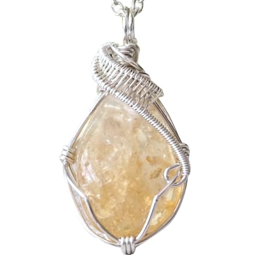 Designs by Nature Gems - Handcrafted Polished Raw Citrine Pendant Necklace in Sterling Silver | Reversible 18' Chain | November Birthstone for Abundance & Creative Self-Confidence