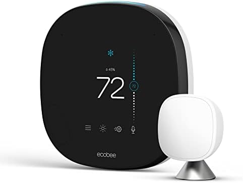 ecobee SmartThermostat with Voice Control - Programmable Wifi Thermostat - Works with Siri, Alexa, Google Assistant - Smart Thermostat for Home