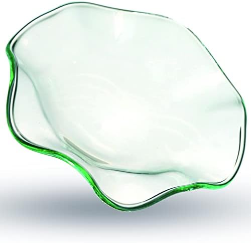 LYMGS 4.5" Replacement Flounces Oil Warmer Dish, 115mm Ruffle Edge Wax Melt Warmer Liner Glass Dish, Candle Warmer Bowl Plate Wax Tray for Scented Wax Aroma Therapy Lamp, 1 Pack