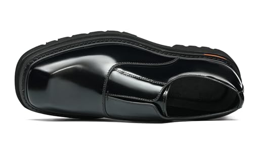 Santimon Men's Slip-On Shoes Dress Casual Loafers with Chunky Sole - Glossy Genuine Leather Platform Mocasines for Prom Wedding Business Party2