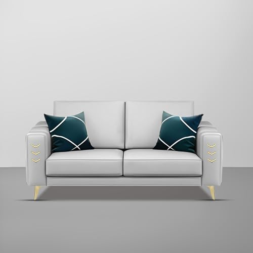 Image of Casaliving Falco 2 Seater Sofa Set for Living Room (Grey Fabric) Premium Fabric Sofa