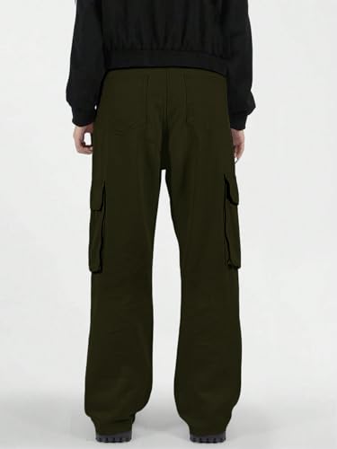 Image of GRECIILOOKS Men's Regular Fit Low Rise Cargos Trousers | Baggy Cargo Pants for Man | Loose Fit | Treck Pent with Multiple Pockets (Available in Plus Size)