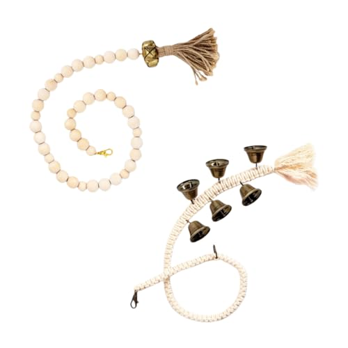 Happyyami 2Pcs Professional Dog Doorbells Hanging Pet Door Bell for Dog Training Easy Installation with Rope Design Decorative and Doorbell for Households