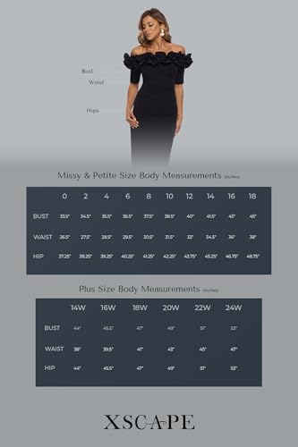 Xscape Women's Short Scuba Off-The-Shoulder Ruffle Midi Dress with Center Back Zipper, Blush, 44