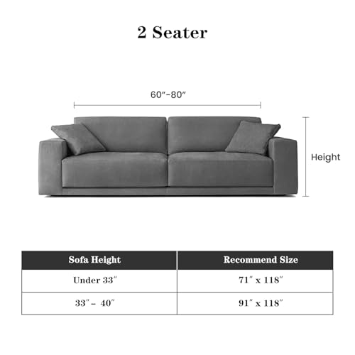 MEETSKY Couch Cover for Dogs, Sofa Covers for Pets Washable, Chenille Sofa Covers for 2 Cushion Couch Sofa with Tassels, Love Seat Couch Covers for Sofa, 71" x 118", Dark Chocolate — view 3
