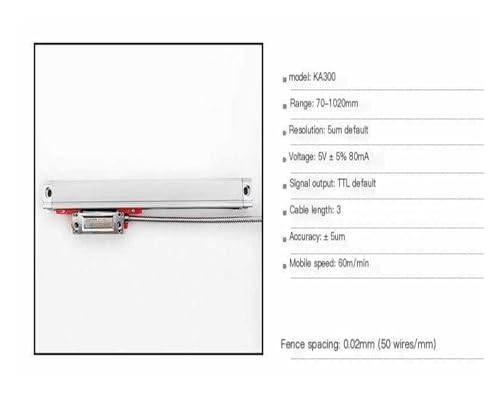 Escala electrónica óptica KA300 para fresadoras 120mm miniatura 4