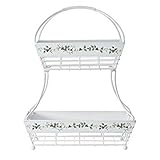 Pfaltzgraff Winterberry White 2 Tier Flatback Hanging Kitchen Basket