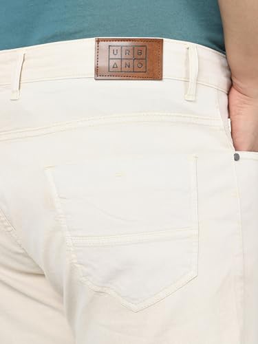 Image of Urbano Plus Men's Straight Fit Mid Rise Washed Jeans Stretchable