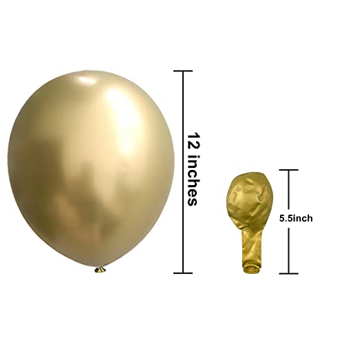 Image of KBZVNAF Gold Metallic Chrome Latex Balloons 50 Pack 12 inch