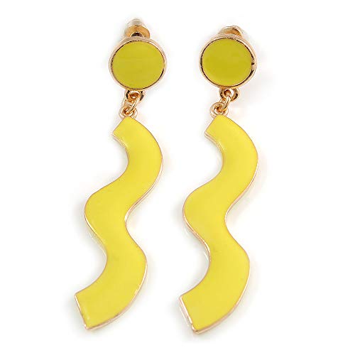 Boucles d'oreilles ondulées jaune fluo pour illuminer un look terne