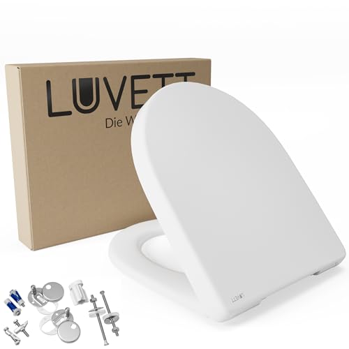 LUVETT® WC-Sitz mit Absenkautomatik D140 D-Form Soft Close® & TakeOff...