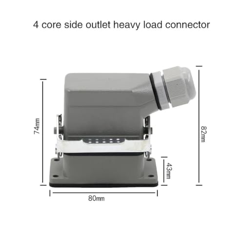 Conector industrial resistente HDC-HE de 4 pines y 500V para cableado de aviación 2