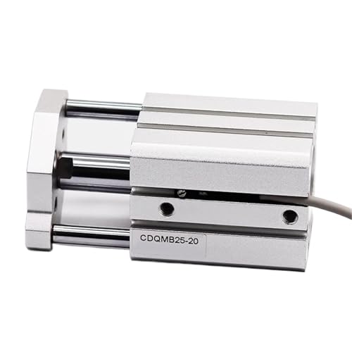 Cylindre pneumatique à 3 tiges CQMB100 guidé compact de course 5 à 100mm pour guidage de précision
