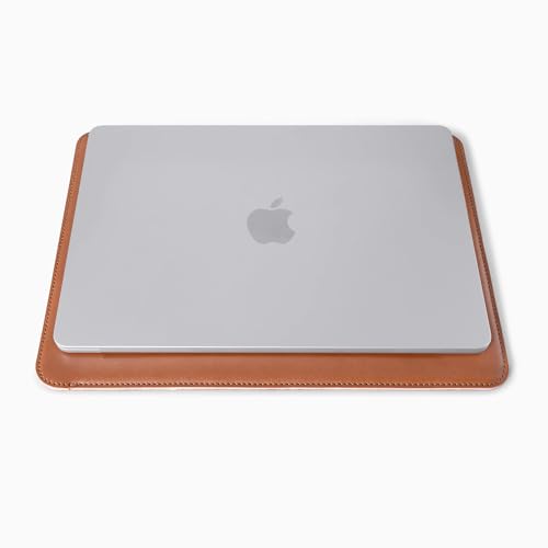 Image of Comfyable Laptop Sleeve 13 Inch Precisely Compatible with MacBook Pro M2 2022 M1 2020-2016 & Mac Air M4 A3240 2025 M3 2024 M2 2022 M1 2020, Faux Leather Cover Case, Brown