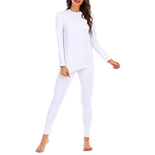 American Trends Womens Thermal Underwear Set Long Johns Base Layer Fleece Lined Top and Bottom Thermals Sets Loungewear4
