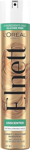 L'Oreal Paris Elnett Unscented Hairspray, up to 72-Hour Extra Strong Hold Formula with Humidity...