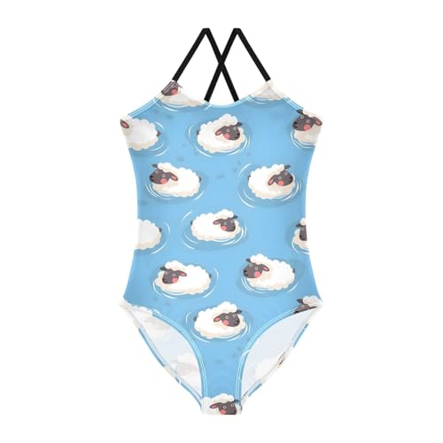 Sheep Swimming Girls One Piece Swimsuits Summer Quick Dry Beach Bathing Suit