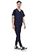 COZYFIT Scrubs for Men - 4 Pockets V-Neck Scrub Top and 7 Pockets Jogger Pants Mens Scrubs Set, Navy Blue, M, Tall