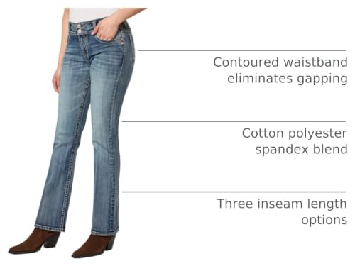 Image of WallFlower Luscious Curvy Bootcut Jeans for Women, Mid-Rise Insta Stretch Denim, Size-Inclusive Juniors Jeans