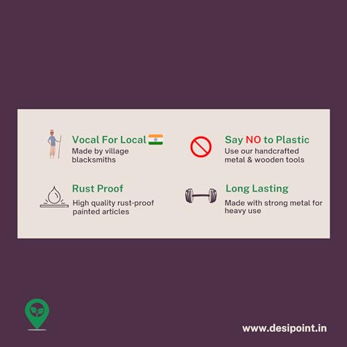 Desi Point Handmade Hand Powered Curved Saw | Sickle with Wooden Handle for Gardening and Agriculture