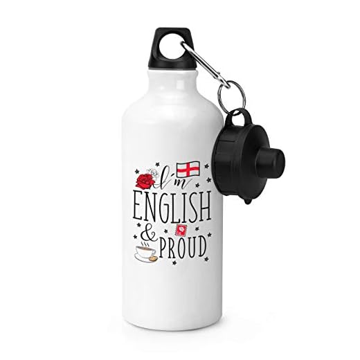 Presentbas jag är engelska och stolt sportflaska vatten gym 600 ml vit