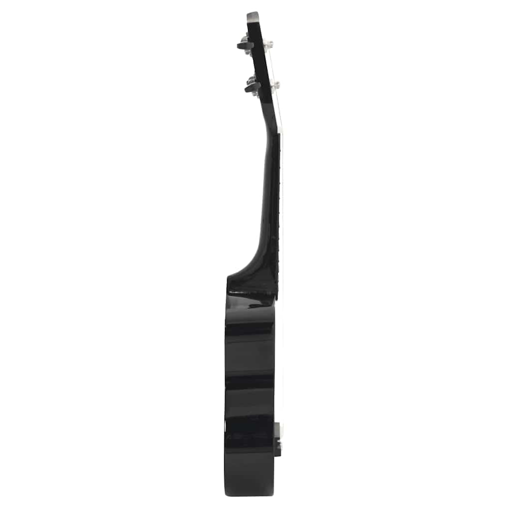 Ukulele soprano con custodia, per bambini, 58 cm, nero, in legno di tiglio, per principianti ed esperti, ideale per gli amanti della musica, bambini e adulti, con plettro, custodia e libro di