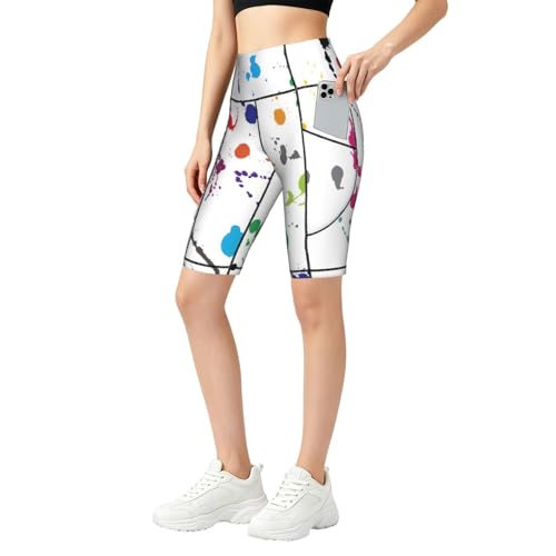 Legging taille haute femme pour entraînement, athlétisme et gym avec imprimé peinture abstraite