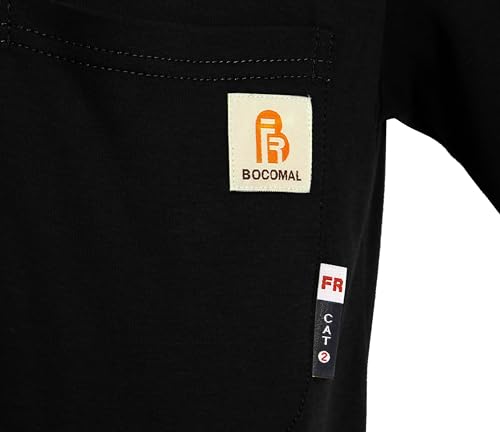 Image of BOCOMAL FR Shirts Flame Resistant Shirt 5.5oz 100% Cotton Light Weight CAT2 Fire Retardant Henley Shirts