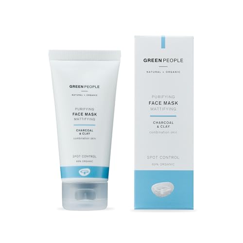 Green People Mascarilla Facial Purificante - Mascarilla de Arcilla y Carbón para Piel Propensa a los Puntos Negros - Libre de SLS y Alcohol - Libre de Crueldad y Vegana, 50ml