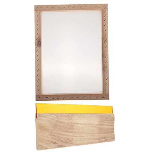 LALAFINA 5 in 1 Kit Frame Squeegee Scooper Scraper Scratch Plate for T-Shirt Poster Fabric Printing